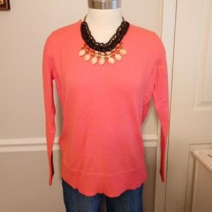 Orange fruit punch v-neck long sleeves sweater